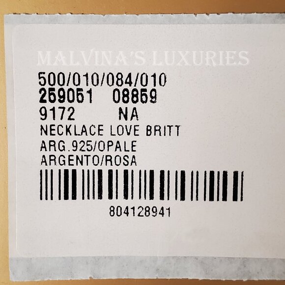 GUCCI NECKLACE STERLING SILVER LOVE BRITT OPAL INTERLOCKING G LOGO HEART PENDANT - Picture 9 of 9